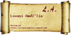Lovasi Amélia névjegykártya